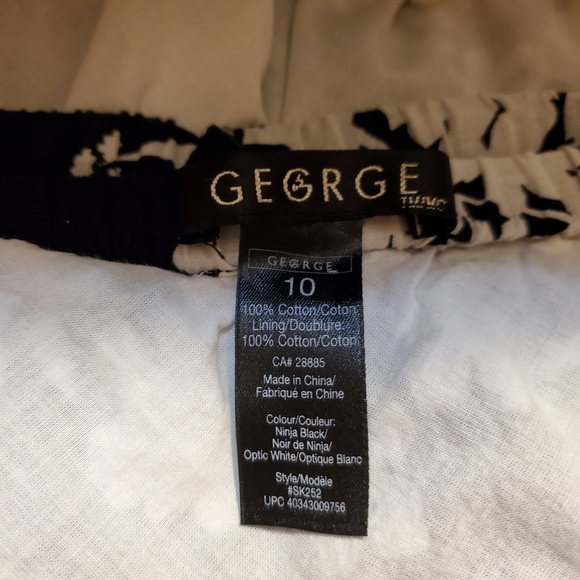 George Size 10 Black and White Floral Skirt - Picture 4 of 6